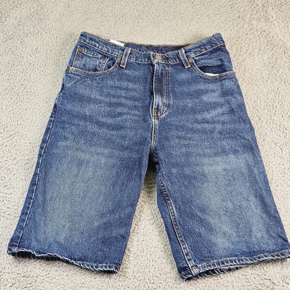 Levis 569‎ Denim Shorts Mens 30 Blue 12 Inseam Relaxed Fit Stretch Casual Jorts
